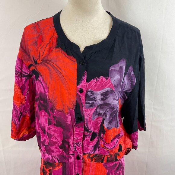 The Kit. Cobie Shirtdress Striped Iris Button Front Short Sleeve Pockets Maxi - Picture 4 of 14